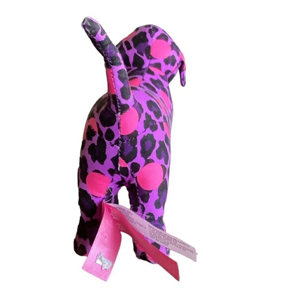 "Wild Purple" Leopard/Polka Dot Plush Dog PINK by Victoria's Secret #109P - Picture 4 of 9